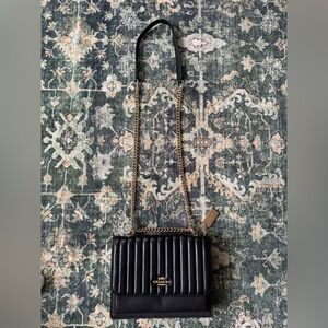Coach Quilted Leather Chain Crossbody | Black | Gold Hardware | Near Perfect